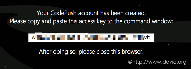 获取codepush access key